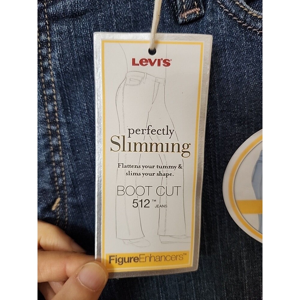 Levis 512 Perfectly Slimming Bootcut Jeans Women 16 Blue Medium Wash Stretch NEW - Picture 5 of 10